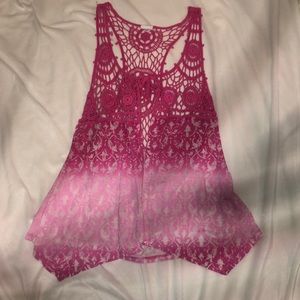Pink tank top cover